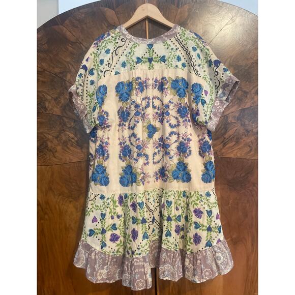 FREE PEOPLE Agnes Dress Floral Print Mini FEMININE BOHO COTTAGE Size Medium M - Picture 7 of 8